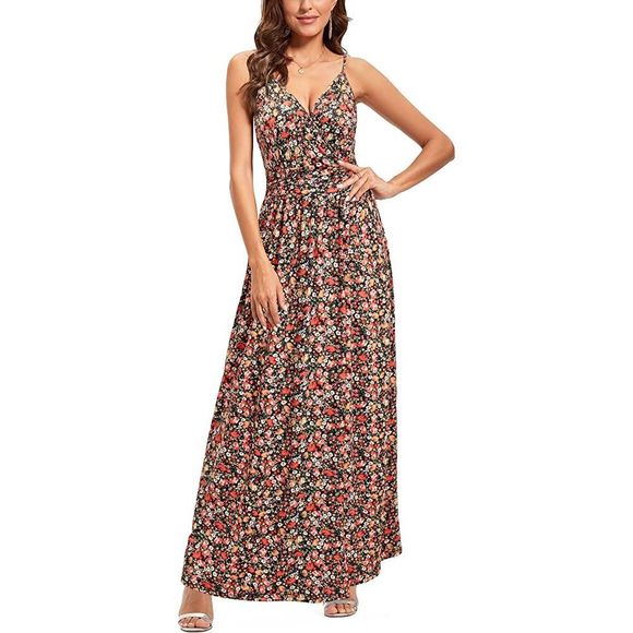 Newshows Dresses & Skirts - Newshows size XL Women's Summer V Neck Spaghetti Strap  Casual Split Long Maxi D